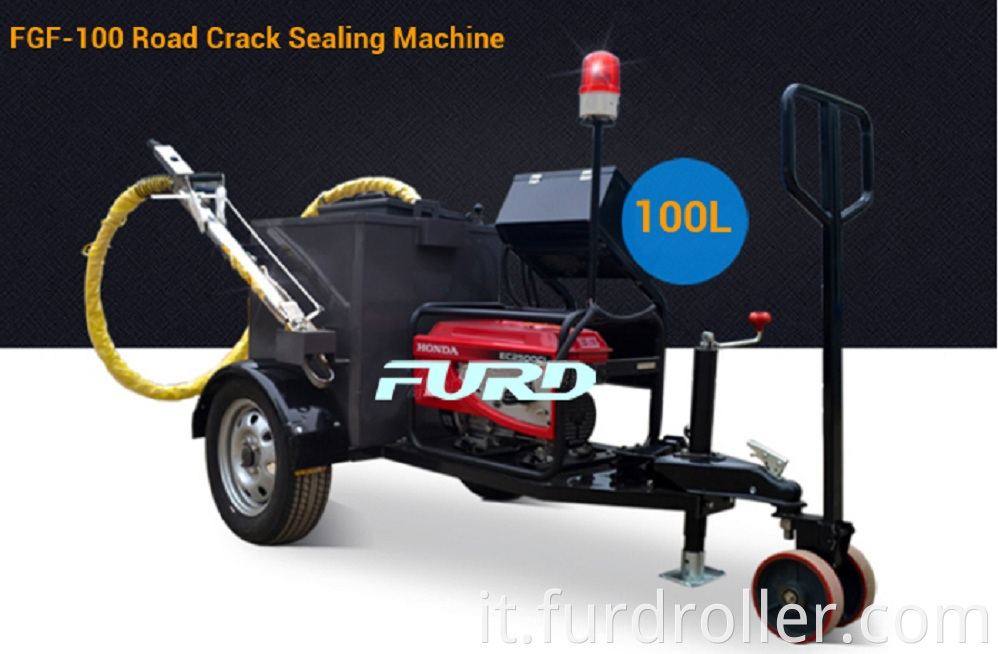 100l Asphalt Crack Sealing And Pavement Repair Machine Adopts Italy Diesel Burner Mainly Used For Irregular Cracks Of Asphalt Pavement Concrete Pavement Bridge Expansion Joints Sewer Gas Pipe Buried And Paving Road Links Waterproof Processing